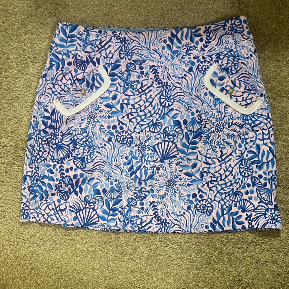 Lilly Pulitzer Monica Skort Calla Lilly pink high tides hood vibes EUC size 12